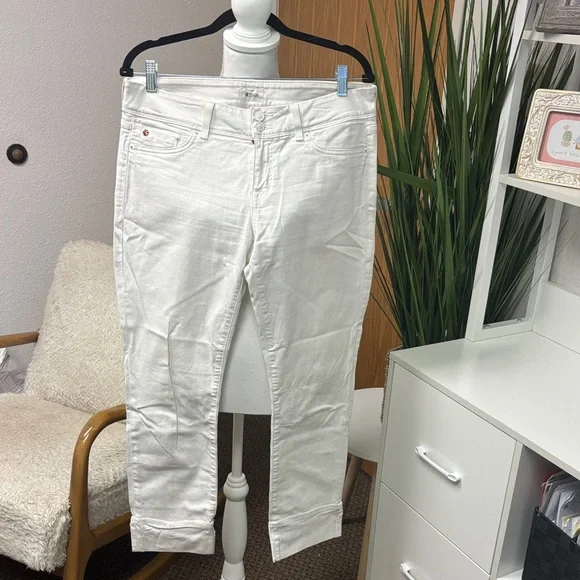Hudson Jeans Women's Cropped White Denim - Picture 1 of 7